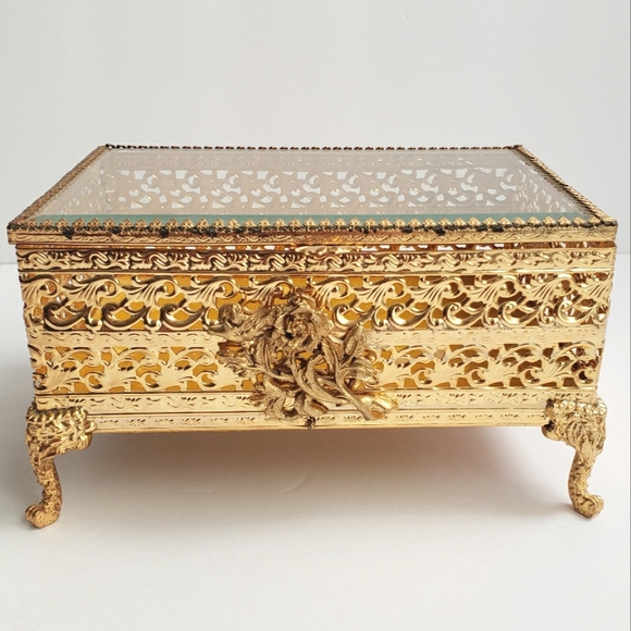 Vintage Other - Vintage Filigree Jewelry Box